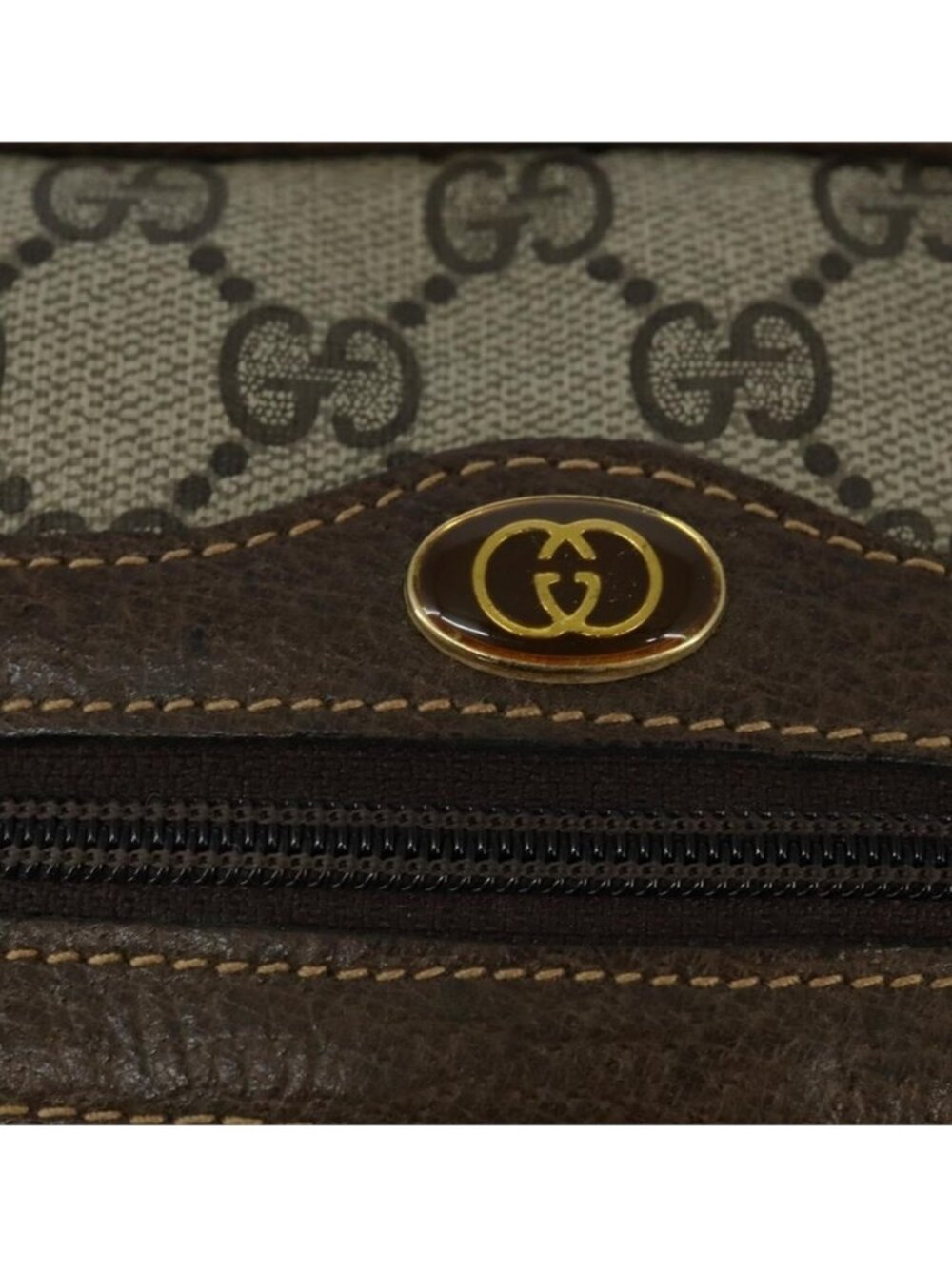 Authentic GUCCI GG Supreme Web Sherry Line Shoulder Bag PVC Beige Gold 010 378 - Picture 5 of 16